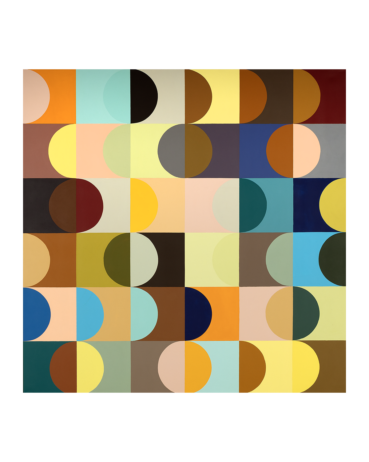 Midcentury modern style contemporary abstract fine art print. Groovy 1960s 1970s color palette. Handmade in Palm Springs, California.