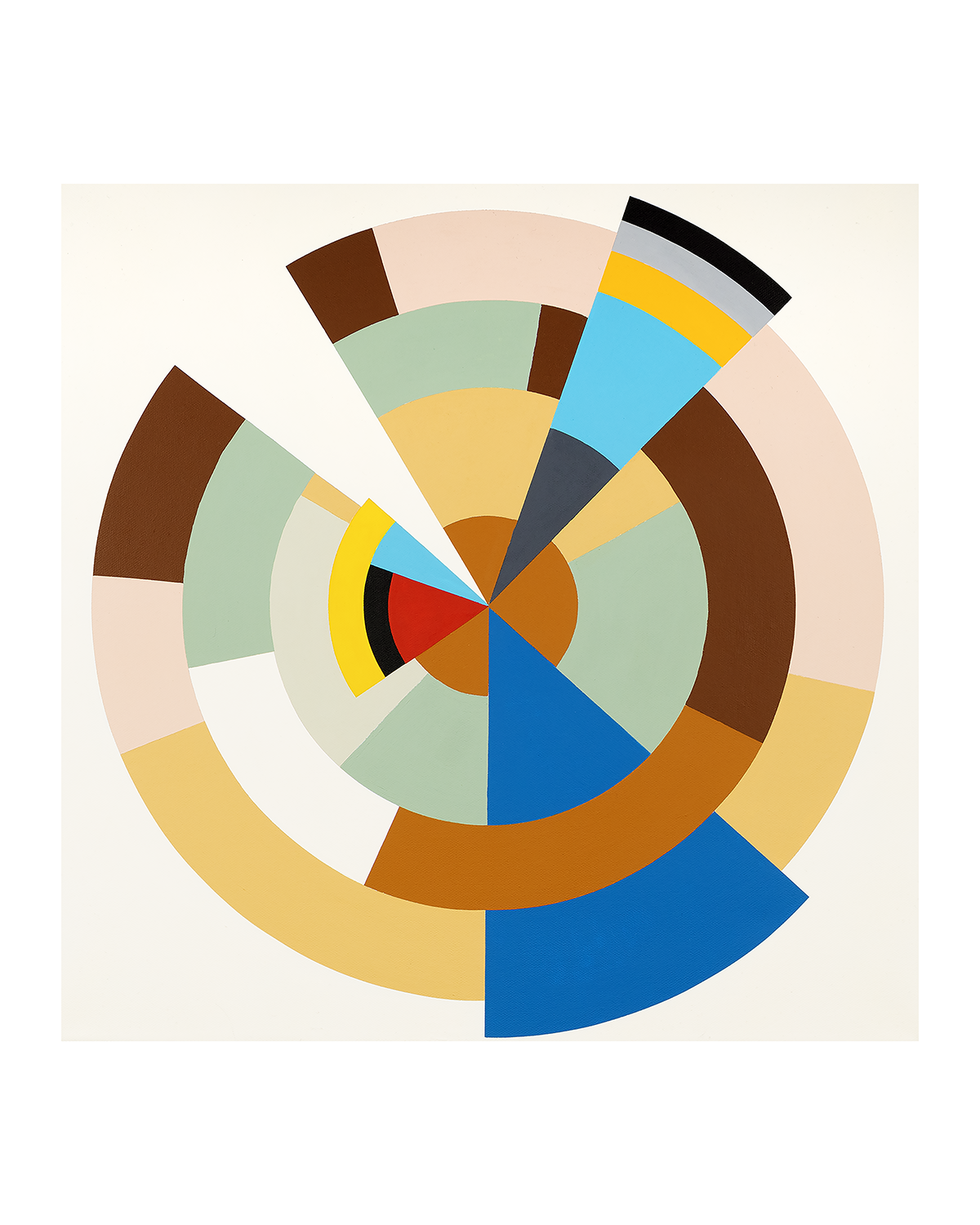 Midcentury modern style contemporary abstract fine art print. Groovy 1960s 1970s color palette. Handmade in Palm Springs, California.