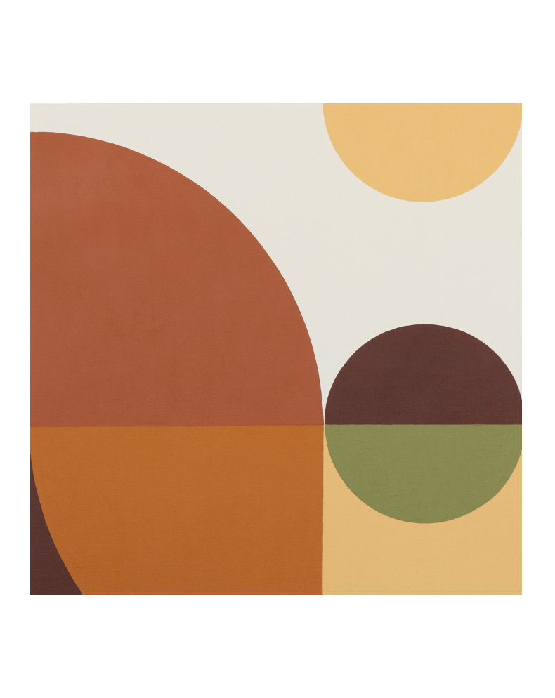 Midcentury modern style contemporary abstract fine art print. Groovy 1960s 1970s color palette. Handmade in Palm Springs, California.