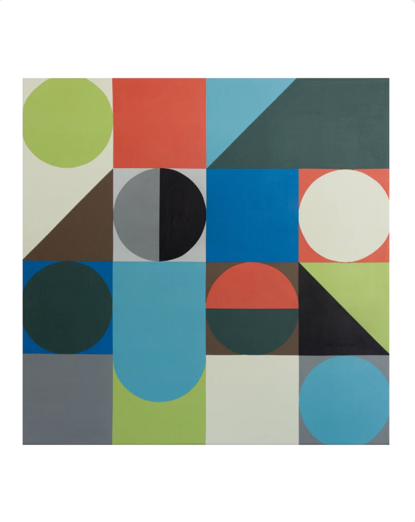 Midcentury modern style contemporary abstract fine art print. Groovy 1960s 1970s color palette. Handmade in Palm Springs, California.