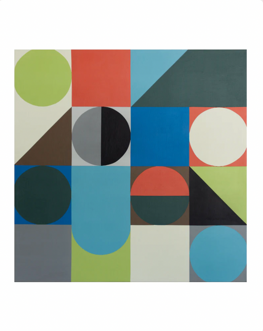 Midcentury modern style contemporary abstract fine art print. Groovy 1960s 1970s color palette. Handmade in Palm Springs, California.