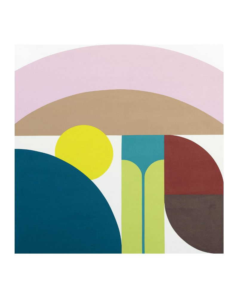 Midcentury modern style contemporary abstract fine art print. Groovy 1960s 1970s color palette. Handmade in Palm Springs, California.