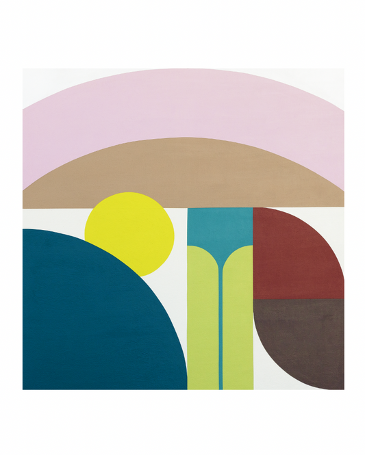 Midcentury modern style contemporary abstract fine art print. Groovy 1960s 1970s color palette. Handmade in Palm Springs, California.